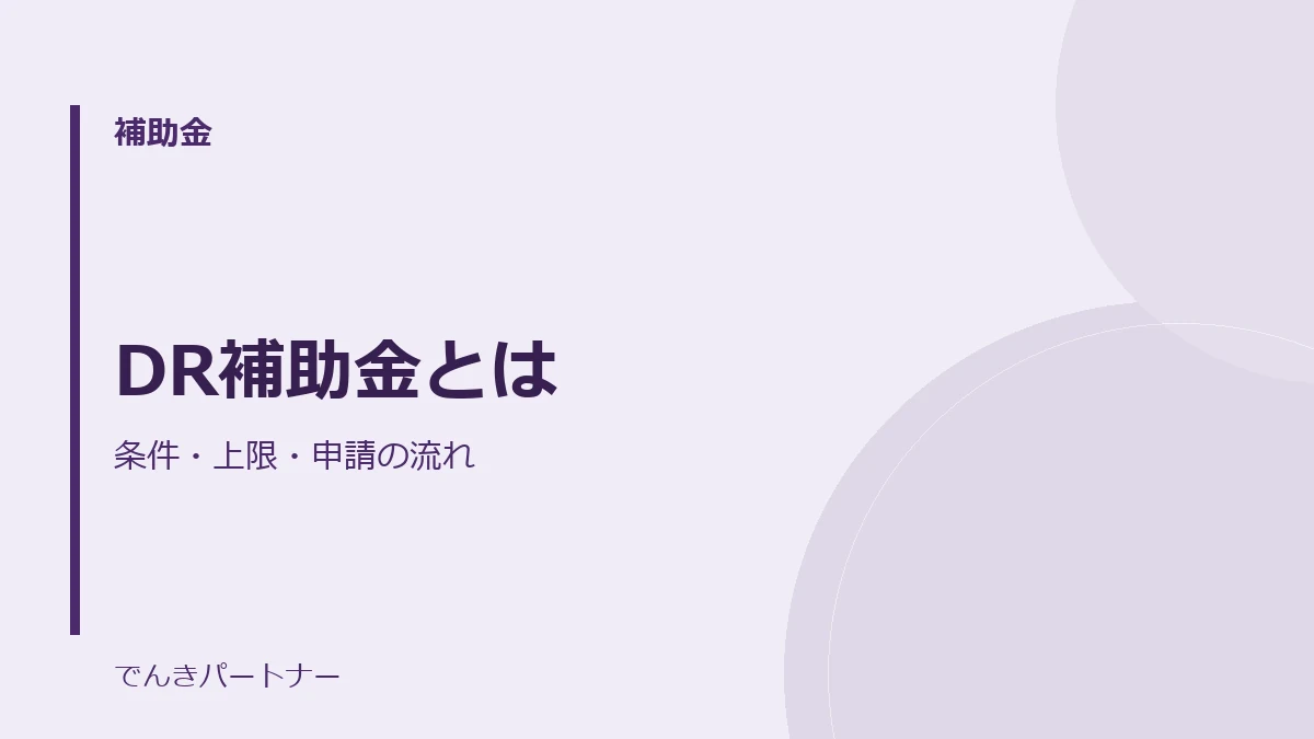DR補助金とはの解説記事の表紙
